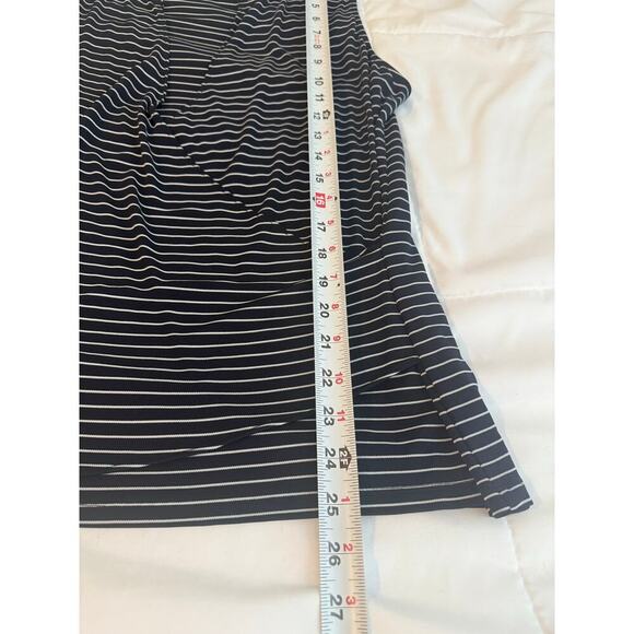 Ann Taylor Faux Wrap Sleeveless Striped Top Blue & White Size L - Picture 8 of 9